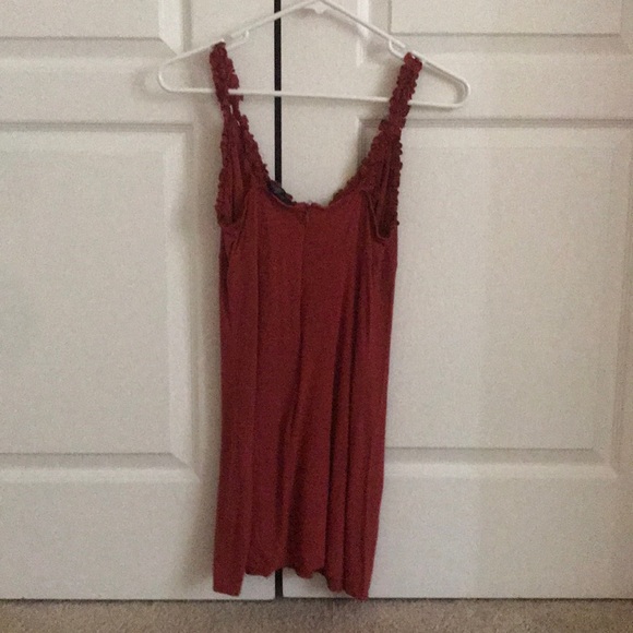 V-neck ruffle Forever 21 dress (rusty red color) - Picture 2 of 2